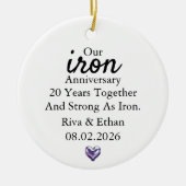 Iron Anniversary Ornament, Iron 20th Anniversary Keramisch Ornament (Voorkant)