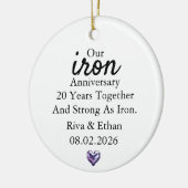 Iron Anniversary Ornament, Iron 20th Anniversary Keramisch Ornament (Links)