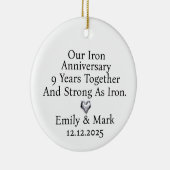 Iron Anniversary Ornament, Iron 9th Anniversary Keramisch Ornament (Rechts)