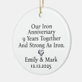Iron Anniversary Ornament, Iron 9th Anniversary Keramisch Ornament (Links)