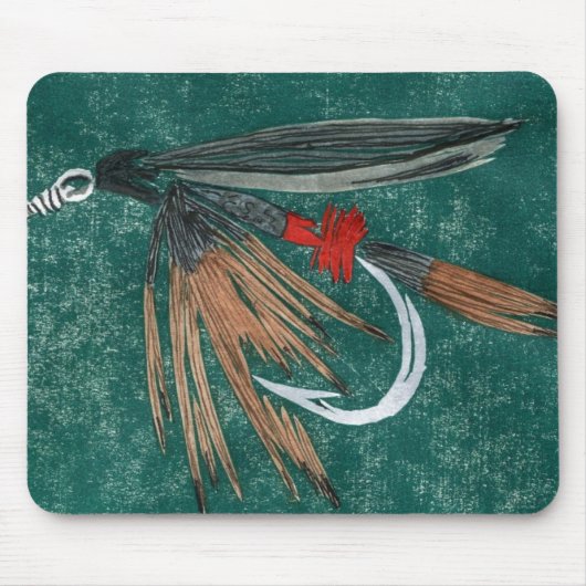 "Iron Blue Dun"-forel Fly Mousepad Muismat (Voorkant)