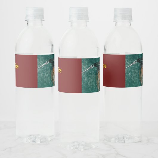 "Iron Blue Dun" natvliegende vliegende vliegkunst Waterfles Etiket (Flessen)