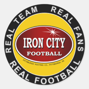 Iron City - Echt team, echte fans, echt Football Ronde Sticker