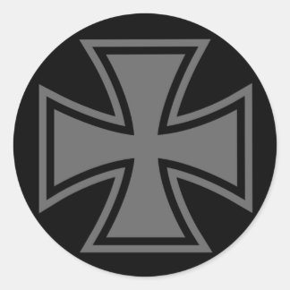 Iron Cross grijs zwart Ronde Sticker