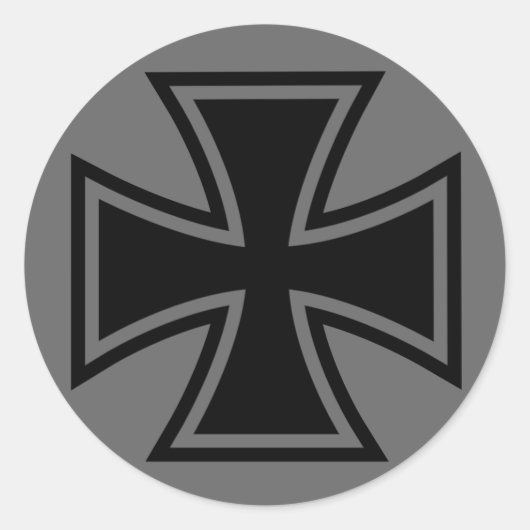 Iron Cross zwart grijs Ronde Sticker (Voorkant)