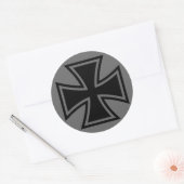 Iron Cross zwart grijs Ronde Sticker (Envelop)