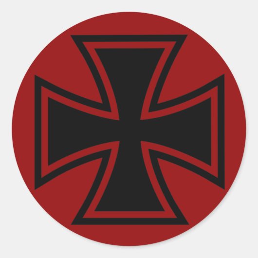 Iron Cross zwart rood Ronde Sticker (Voorkant)