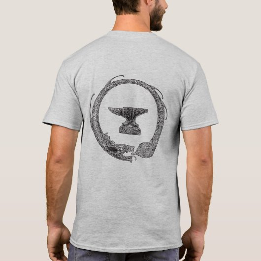 Iron Dragon Rock Blacksmith Ouroboros T-shirt (Achterkant)