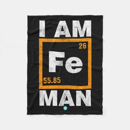 Iron (fe) Man Funny Periodic Elemen Gift  Fleece Deken (Voorkant)