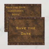 Iron Framed Effect Jongens Verjaardag Dubbelzijdig Aankondigingskaart (Voorkant / Achterkant)