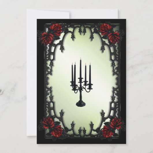Iron Gothic Red Rose Green repetitie diner Kaart (Achterkant)