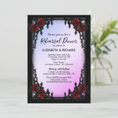 Iron Gothic Red Rose Paarse repetitie diner Kaart (Staand voorkant)