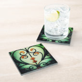 Iron Heart Glazen Onderzetter (Schuin)