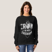 Iron Is My Therapy Workout Training Weightlifting Trui (Voorkant volledig)