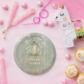 Iron Lantaarn Lights Floral Rustic Papieren Bordje (Feest)