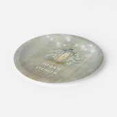 Iron Lantaarn Lights Floral Rustic Papieren Bordje (Gekanteld)