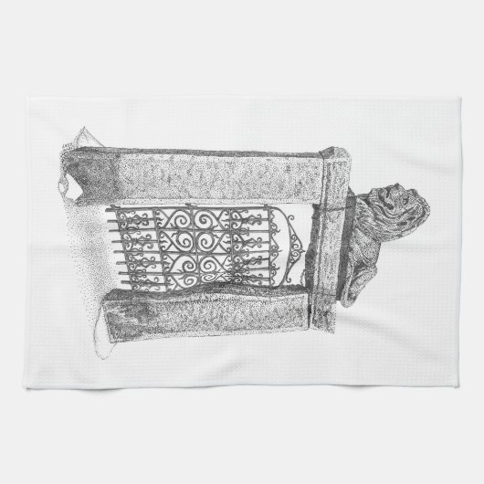 Iron Lion Gate Dish Towel Theedoek (Horizontaal)