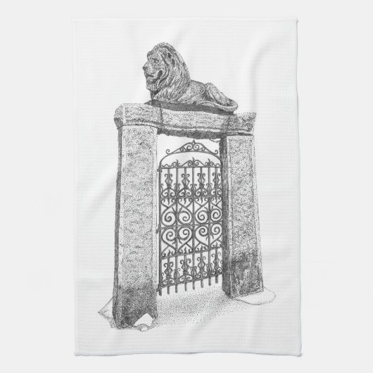 Iron Lion Gate Dish Towel Theedoek (Verticaal)
