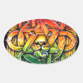 Iron Lion Zion - M1 Ovale Sticker (Voorkant)
