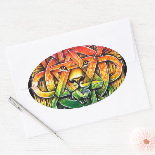 Iron Lion Zion - M1 Ovale Sticker (Envelop)