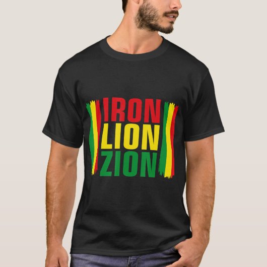 Iron Lion Zion Reggae Roots Jamaica Souvenir T-shirt (Voorkant)