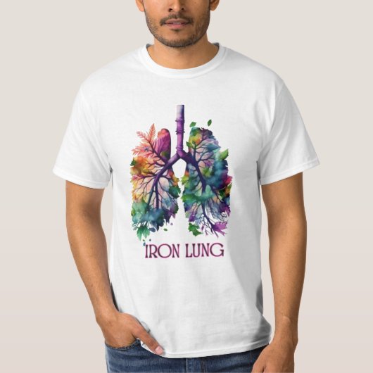 Iron Lung Art – Artistic Lung Illustration with Fl T-shirt (Voorkant)