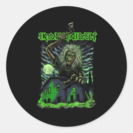 Iron Maiden - Eddie Halloween  Ronde Sticker (Voorkant)