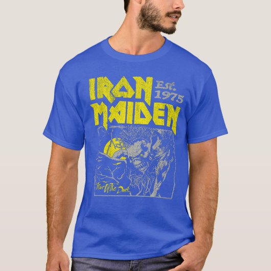 Iron Maiden Fear of The Dark Yellow Text T-shirt (Voorkant)