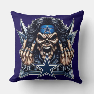 Iron Maiden's Eddie is een echte Cowboys fan! Sier Kussen