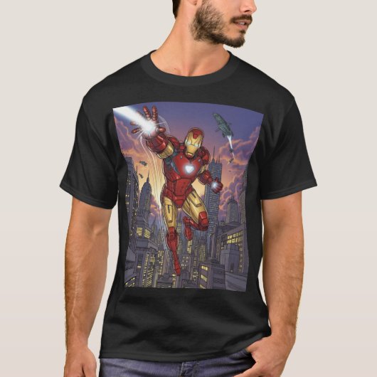 Iron Man – Arc Reactor City Flight T-shirt (Voorkant)