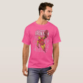 Iron Man Retro Comic Book Stamp Flying Pose funny T-shirt (Voorkant volledig)