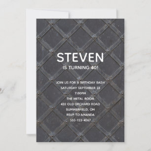 Iron Metal Grille Lattice Framework Birthday Kaart