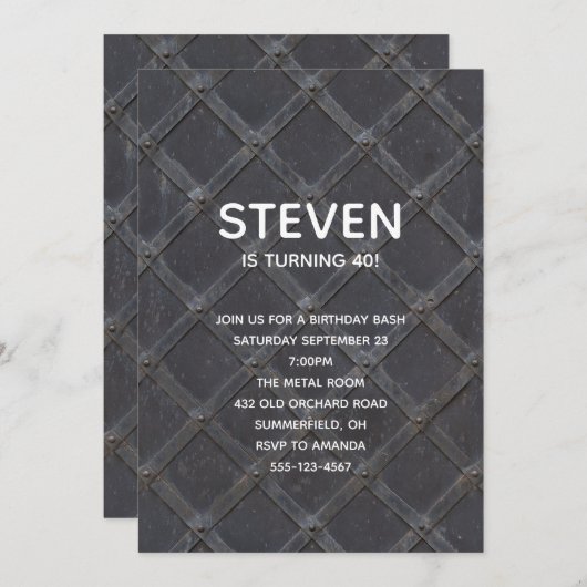 Iron Metal Grille Lattice Framework Birthday Kaart (Voorkant / Achterkant)