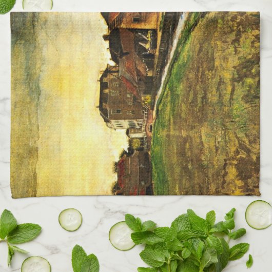 Iron Mill in Den Haag door Vincent van Gogh Theedoek (Gevouwen)