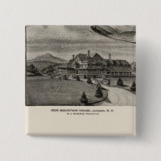 Iron Mountain House, Jackson, NH Vierkante Button 5,1 Cm (Voorkant)