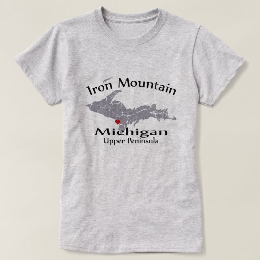Iron Mountain Michigan Heart Map Dames T-shirt (Design voorkant)