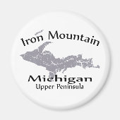 Iron Mountain Michigan Map Design Magnet (Voorkant)