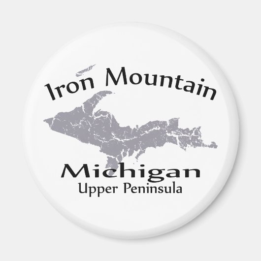 Iron Mountain Michigan Map Design Magnet (Voorkant)