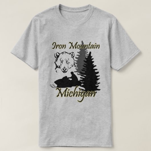 Iron Mountain Michigan Snowmobile Beer Gray SS T-shirt (Design voorkant)