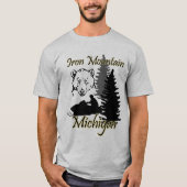 Iron Mountain Michigan Snowmobile Beer Gray SS T-shirt (Voorkant)