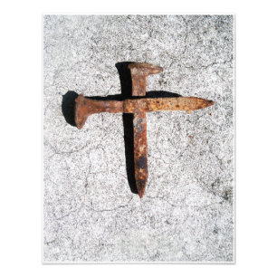 Iron Nail Cross - Nagels van de gekruisigde Christ Foto Afdruk