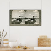 Iron Ore Boat die de soo verlaat -  stereobeeld Poster (Keuken)