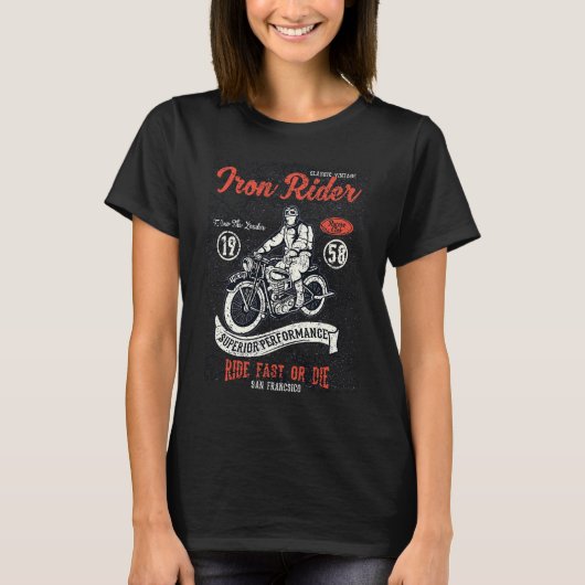 Iron Rider  motorcyclists and bikers T-shirt (Voorkant)