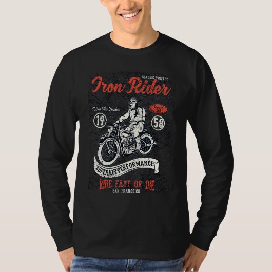 Iron Rider  motorcyclists and bikers T-shirt (Voorkant)