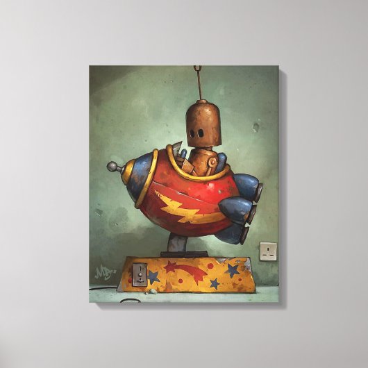 Iron robot stretched canvas Print (Voorkant)