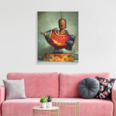 Iron robot stretched canvas Print (Insitu (Woonkamer))