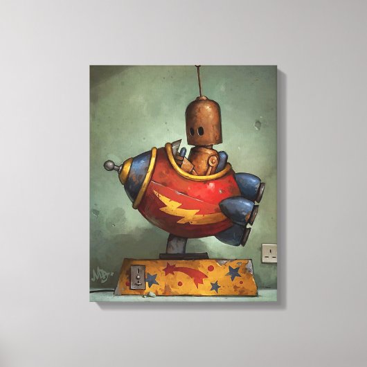 Iron robot stretched canvas Print (Voorkant)