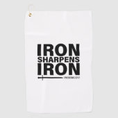 Iron Scherp IJzer Wit Golfhanddoek (Voorkant)