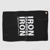 Iron Scherpt IJzer Zwart Golfhanddoek (Horizontaal)