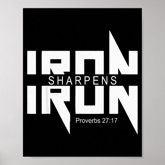 Iron Sharpens Iron Bible Jesus Faith Religious Chr Poster (Voorkant)